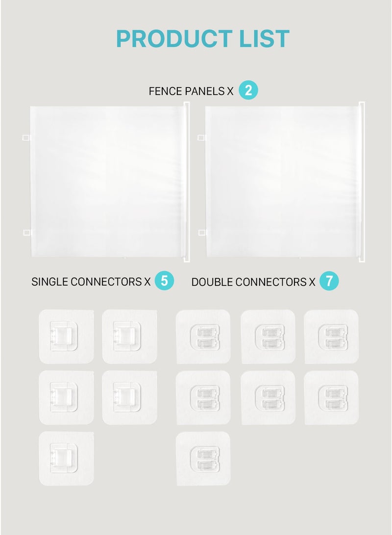 AL-WAHA AL-ZHABIA 2-Pack Extra Wide Retractable Safety Gates for Children and Pets | 60" W × 31" H | Indoor & Outdoor Use Baby Safety Gate, Child Gate, Pet Gate | Suitable for Doorways, Decks, Porches, Hallways, Patios – White - Image 4